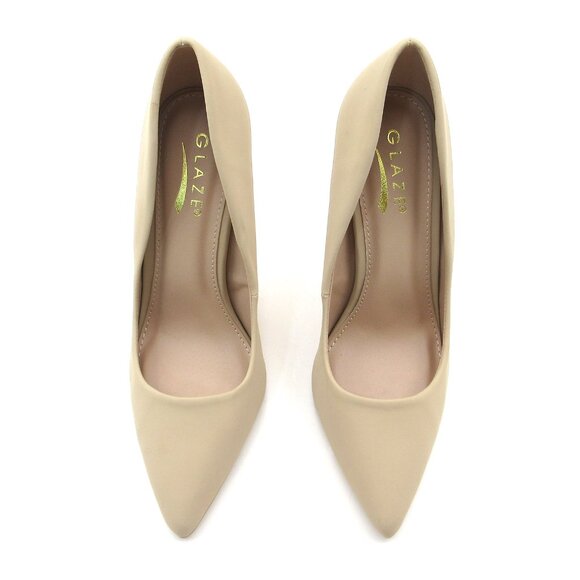 LURNYET NUDE NUBUCK Women Pointed-Toe Pumps with Stiletto 4 inch Heels - Picture 5 of 5